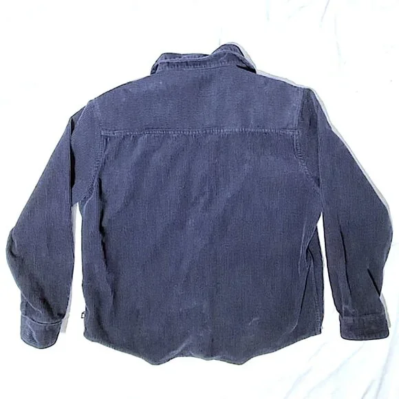 Gap Shirt Mens Size L Eclipse Blue Corduroy Button Up Long Sleeve - Picture 2 of 6